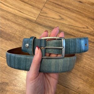 Bugatti Men’s Blue Leather Belt